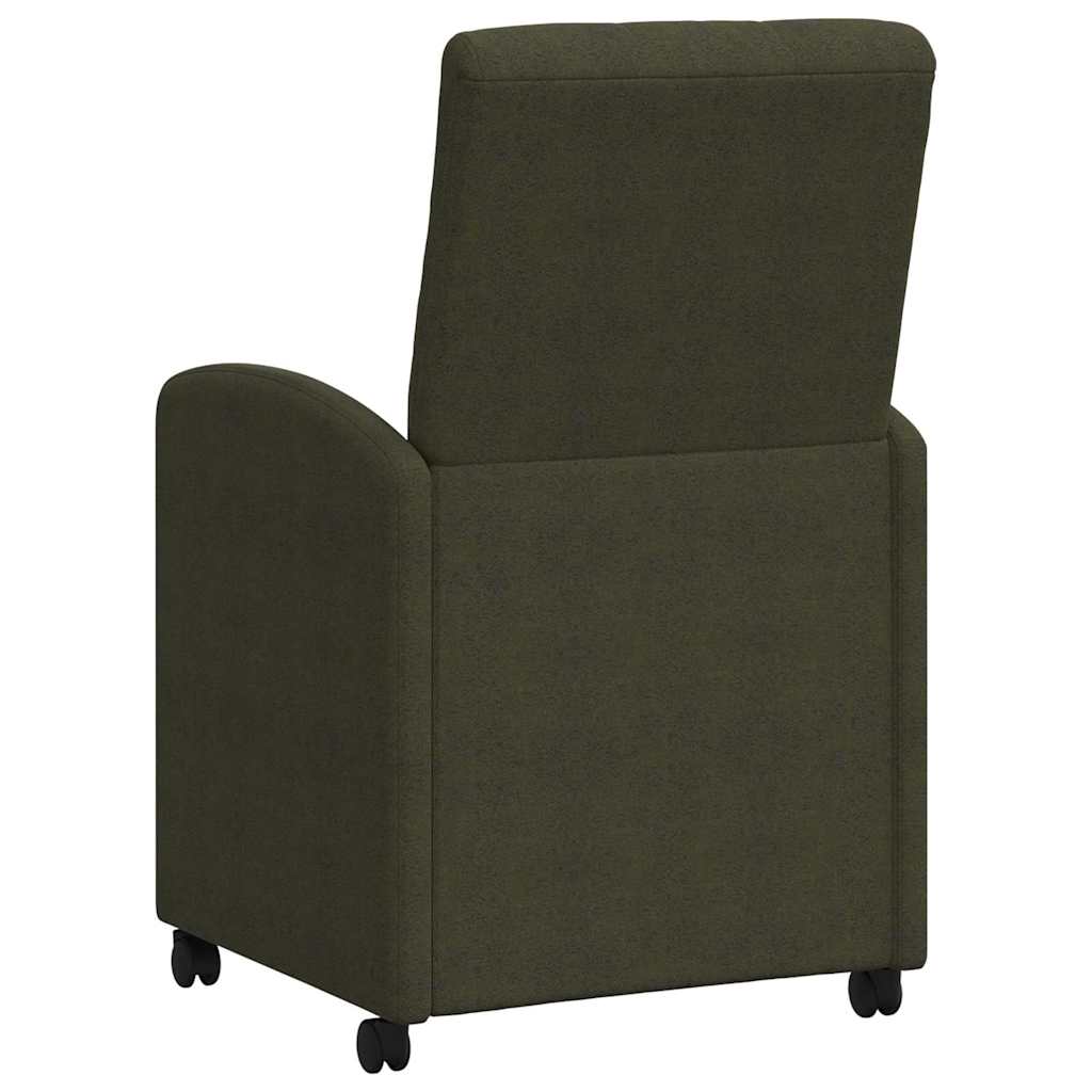 Spisebordsstole med hjul 2 pcs Army grøn 57 x 67 x 98 cm