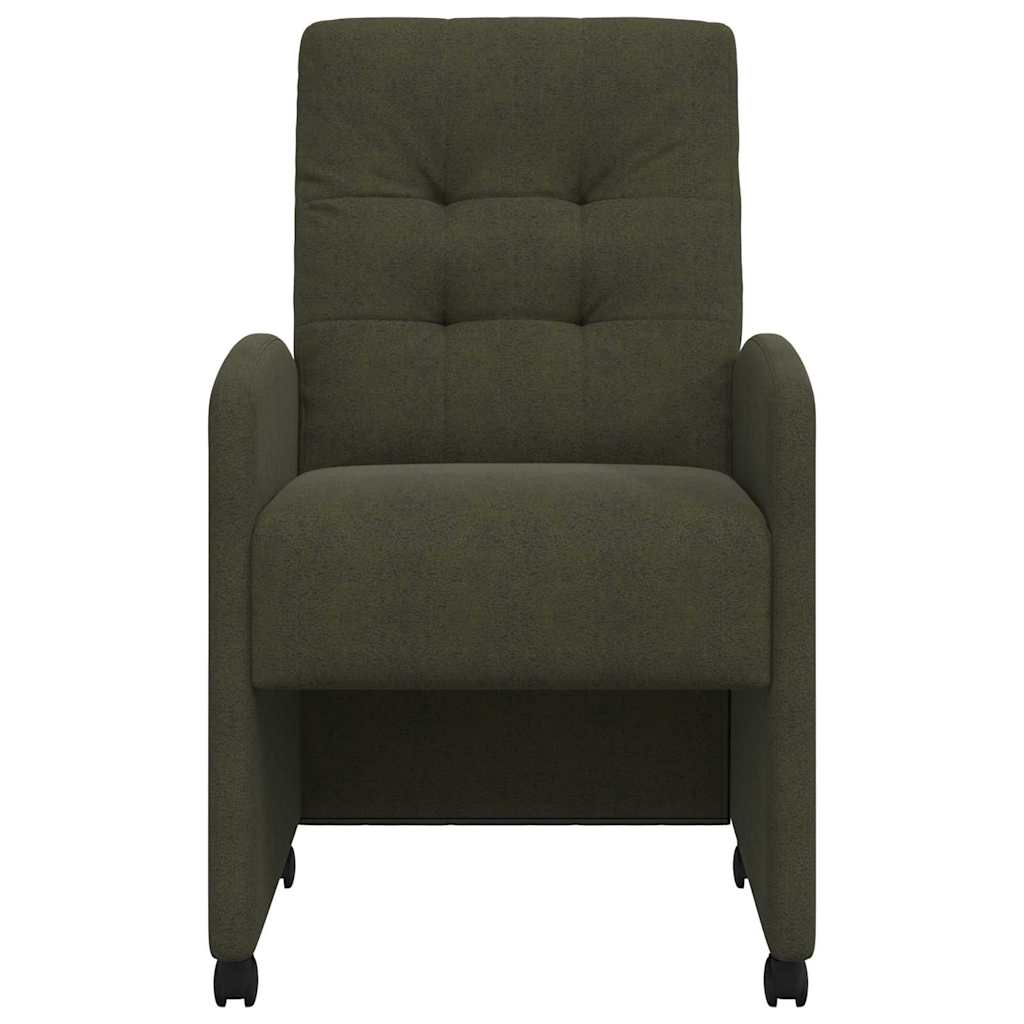 Spisebordsstole med hjul 2 pcs Army grøn 57 x 67 x 98 cm