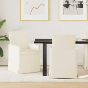 Spisestole med hjul 2 pcs Beige 57 x 67 x 95 cm Linned