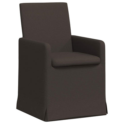 Spisestole 2 stk. Linned Mørkegrå 57 x 67 x 95 cm