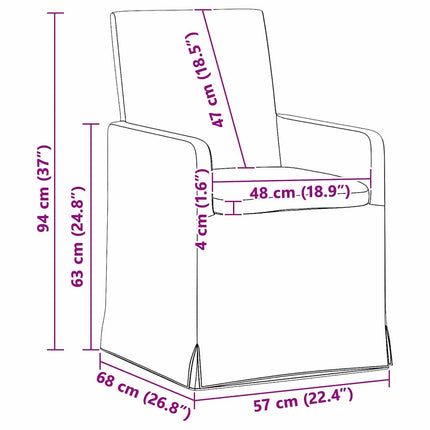 Spisestole 2 pcs Blå 57 x 67 x 95 cm Stof