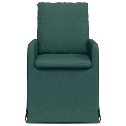 Spisestole 2 stk. Stof Mørkegrøn 57 x 67 x 98 cm
