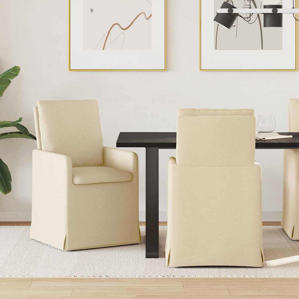 Spisestole 2 pcs Creme 57 x 67 x 98 cm Stof