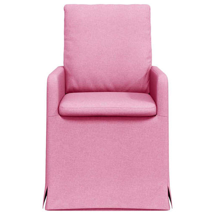 Spisestole 2 stk. Stof Lyserød 57 x 67 x 98 cm