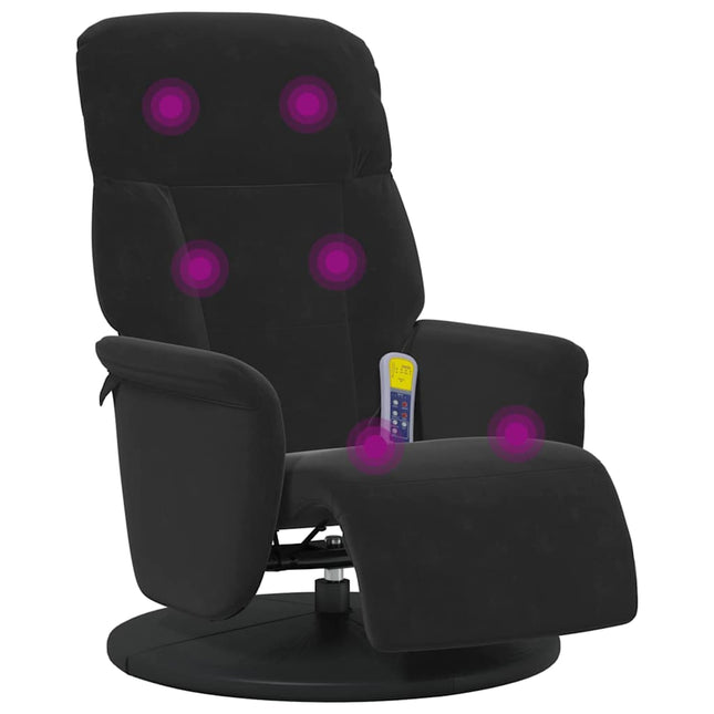 Massage Lænestol Sort 91 x 71 x 105 cm Fløjl