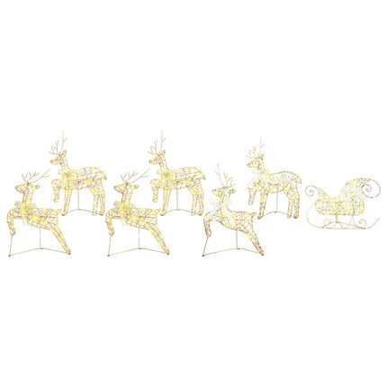 LED Rensdyr 7 stk. 40 LED'er Guld 44 x 18 x 65,5 cm PET