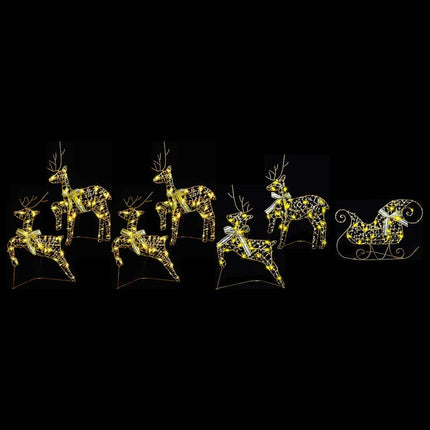 LED Rensdyr 7 stk. 40 LED'er Guld 44 x 18 x 65,5 cm PET