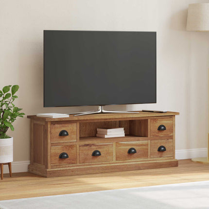TV-bord med skuffe Naturfarvet 110 x 30 x 40 cm Massiv Teaktræ