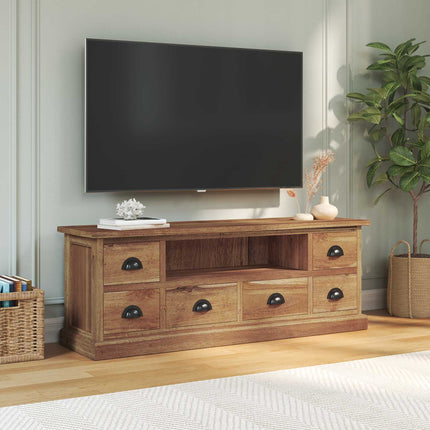 TV-bord med skuffe Naturfarvet 110 x 30 x 40 cm Massiv Teaktræ
