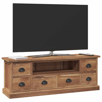 TV-bord med skuffe Naturfarvet 110 x 30 x 40 cm Massiv Teaktræ