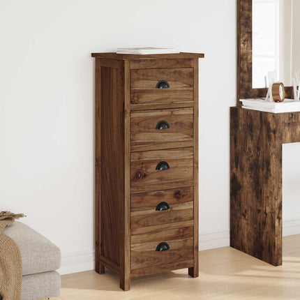 Skuffeskab Naturfarvet 45 x 35 x 110 cm Massiv Teaktræ