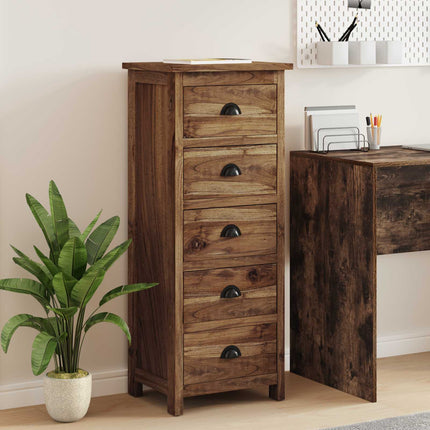 Skuffeskab Naturfarvet 45 x 35 x 110 cm Massiv Teaktræ