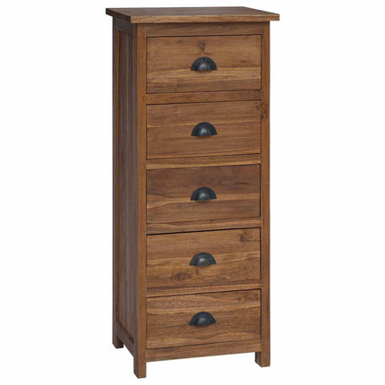 Skuffeskab Naturfarvet 45 x 35 x 110 cm Massiv Teaktræ