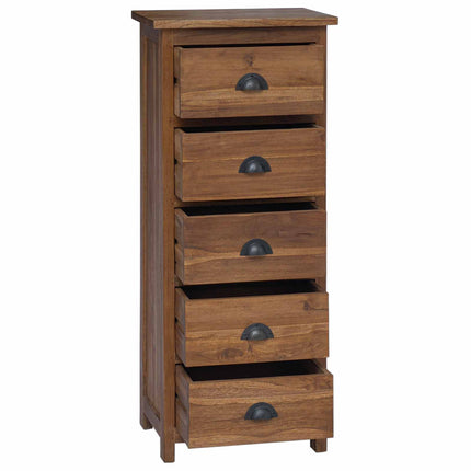 Skuffeskab Naturfarvet 45 x 35 x 110 cm Massiv Teaktræ