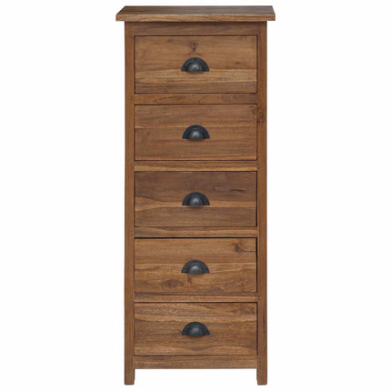 Skuffeskab Naturfarvet 45 x 35 x 110 cm Massiv Teaktræ
