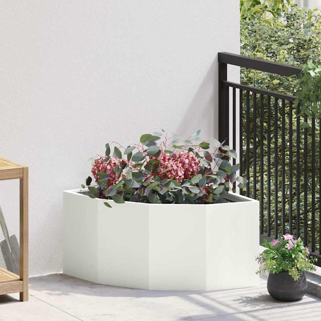 Hjørne Plantekasse Hvid 60 x 60 x 35 cm Stål