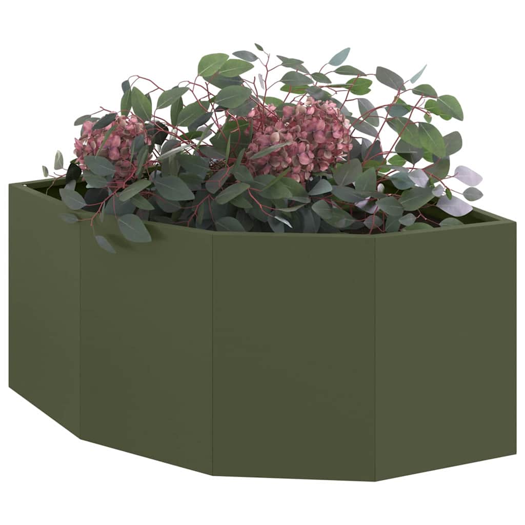 Hjørne Plantekasse Olivengrøn 60 x 60 x 35 cm Stål
