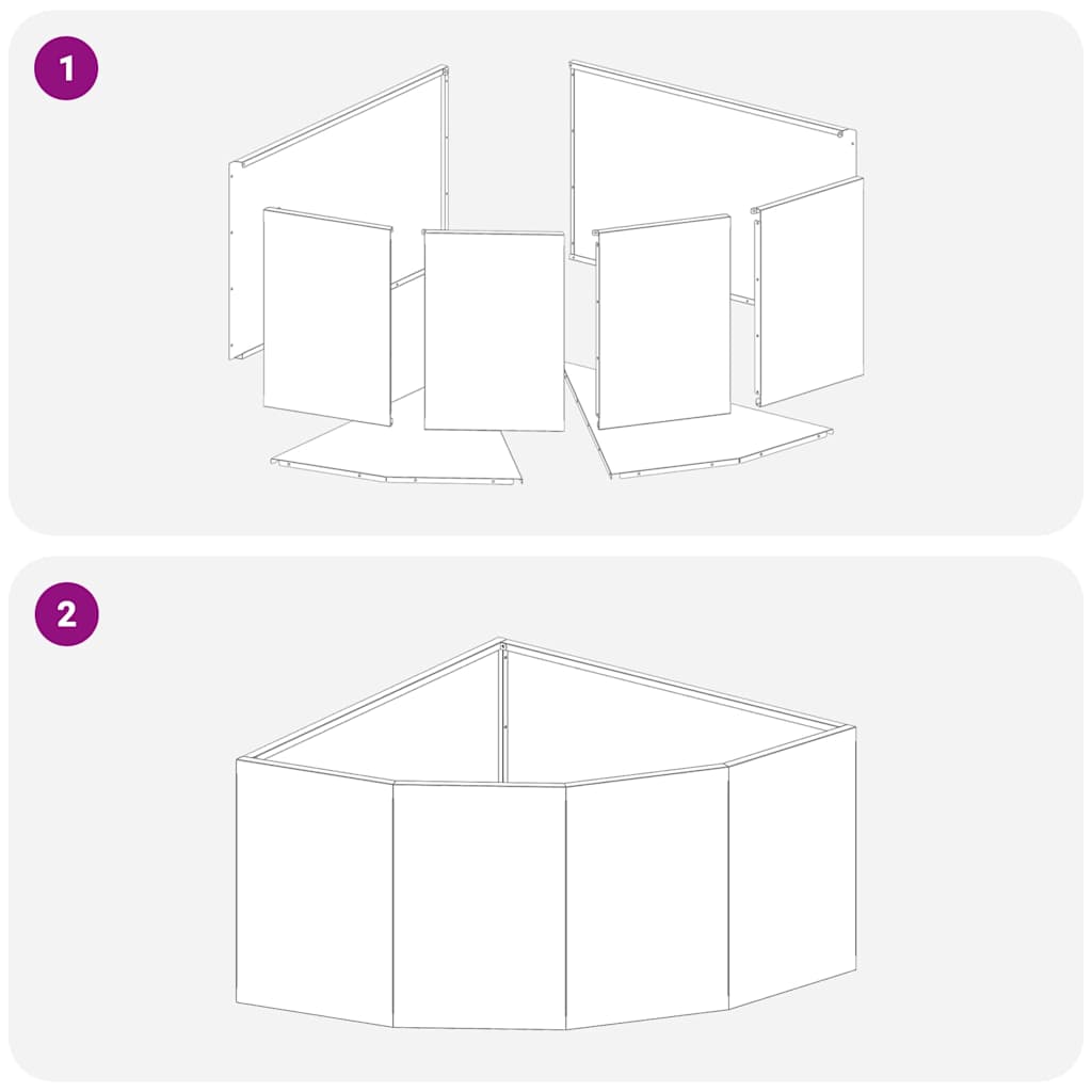 Hjørne Plantekasse Sølv 60 x 60 x 35 cm Galvaniseret stål