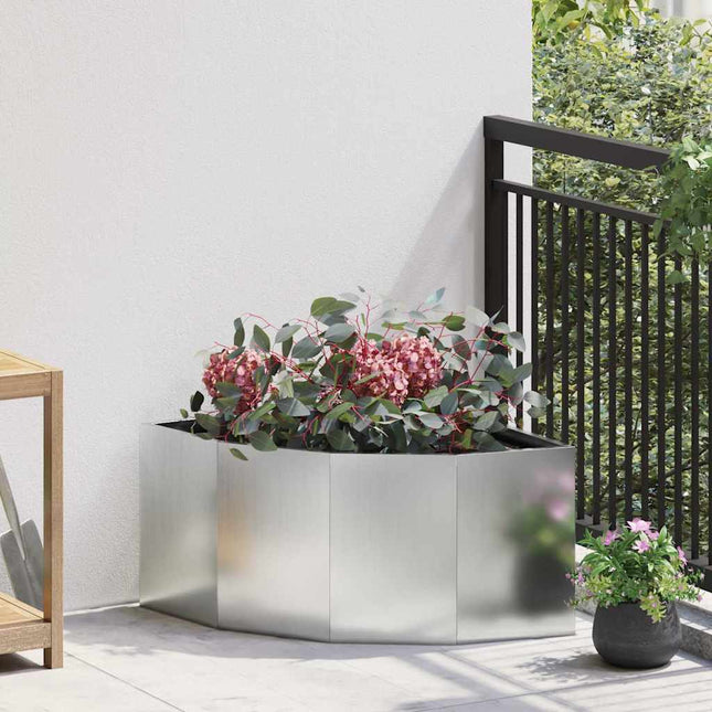 Hjørne Plantekasse Sølv 60 x 60 x 35 cm Galvaniseret stål
