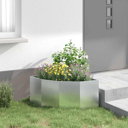 Hjørne Plantekasse Sølv 60 x 60 x 35 cm Galvaniseret stål