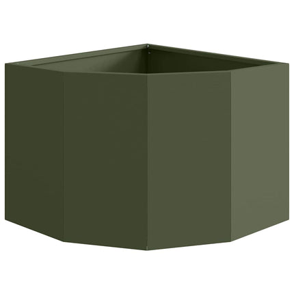Hjørne Plantekasse Olivengrøn 45 x 45 x 35 cm Stål