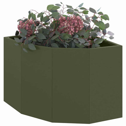 Hjørne Plantekasse Olivengrøn 45 x 45 x 35 cm Stål