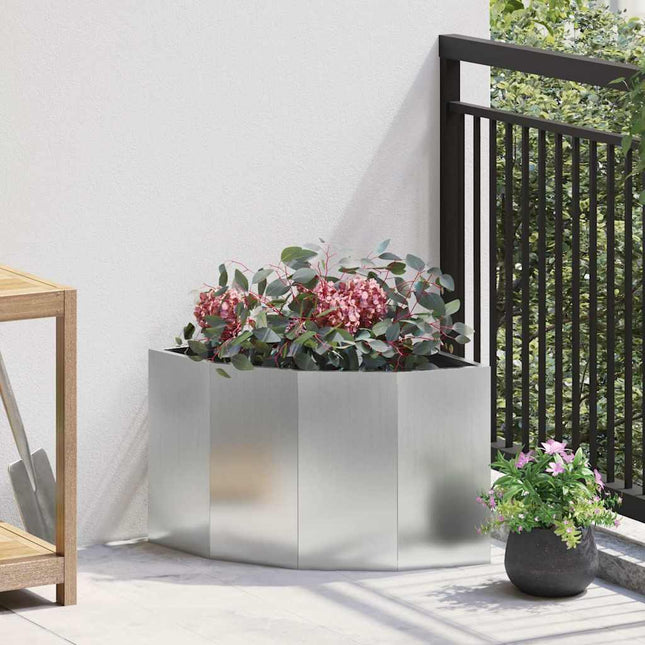 Hjørne Plantekasse Sølv 45 x 45 x 35 cm Galvaniseret stål