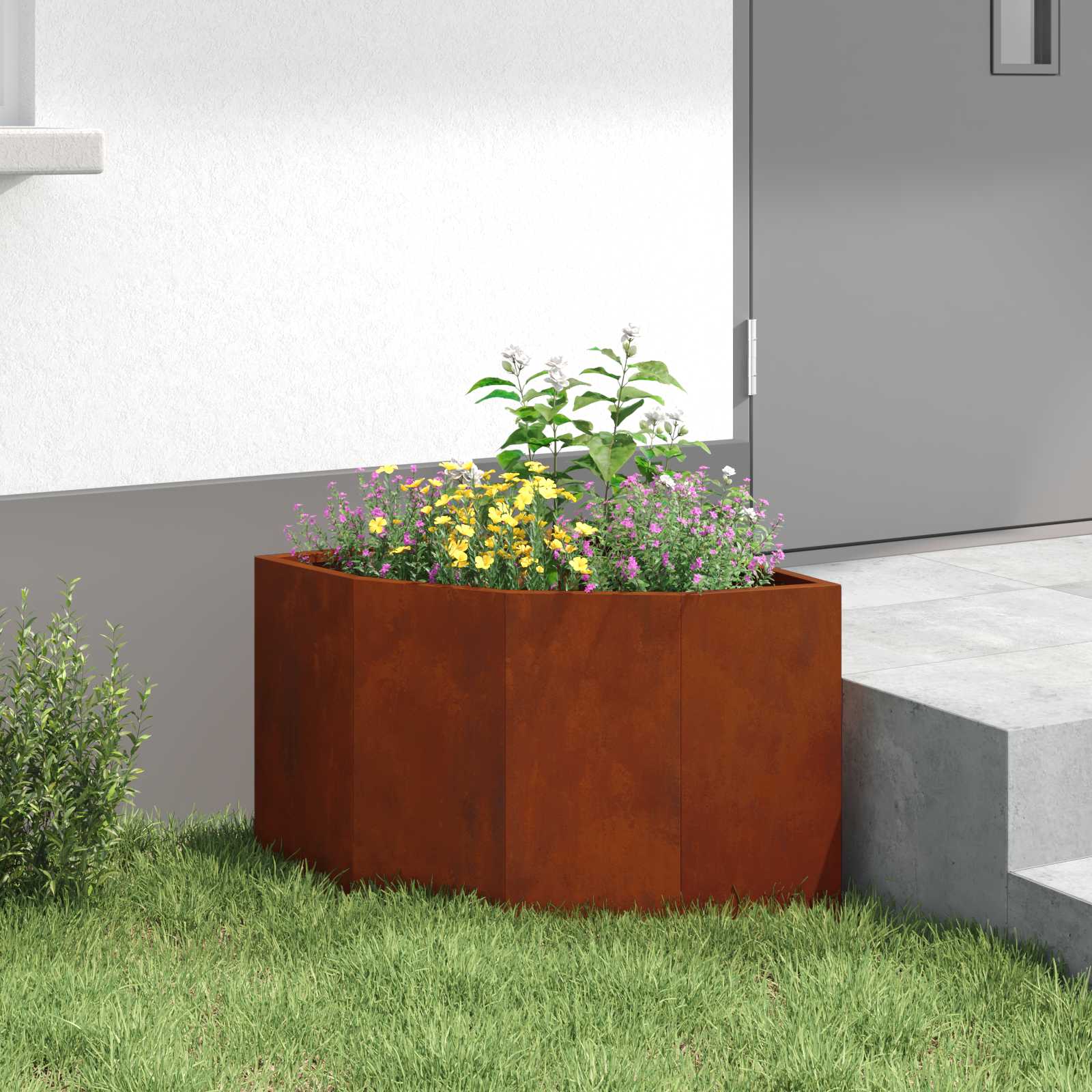 Hjørne Plantekasse Rusten 45 x 45 x 35 cm Forvitret stål