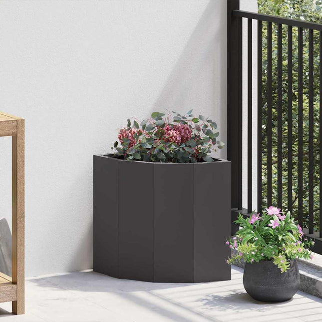 Hjørne Plantekasse Sort 30 x 30 x 35 cm Stål