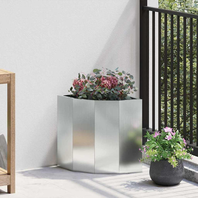 Hjørne Plantekasse Sølv 30 x 30 x 35 cm Galvaniseret stål