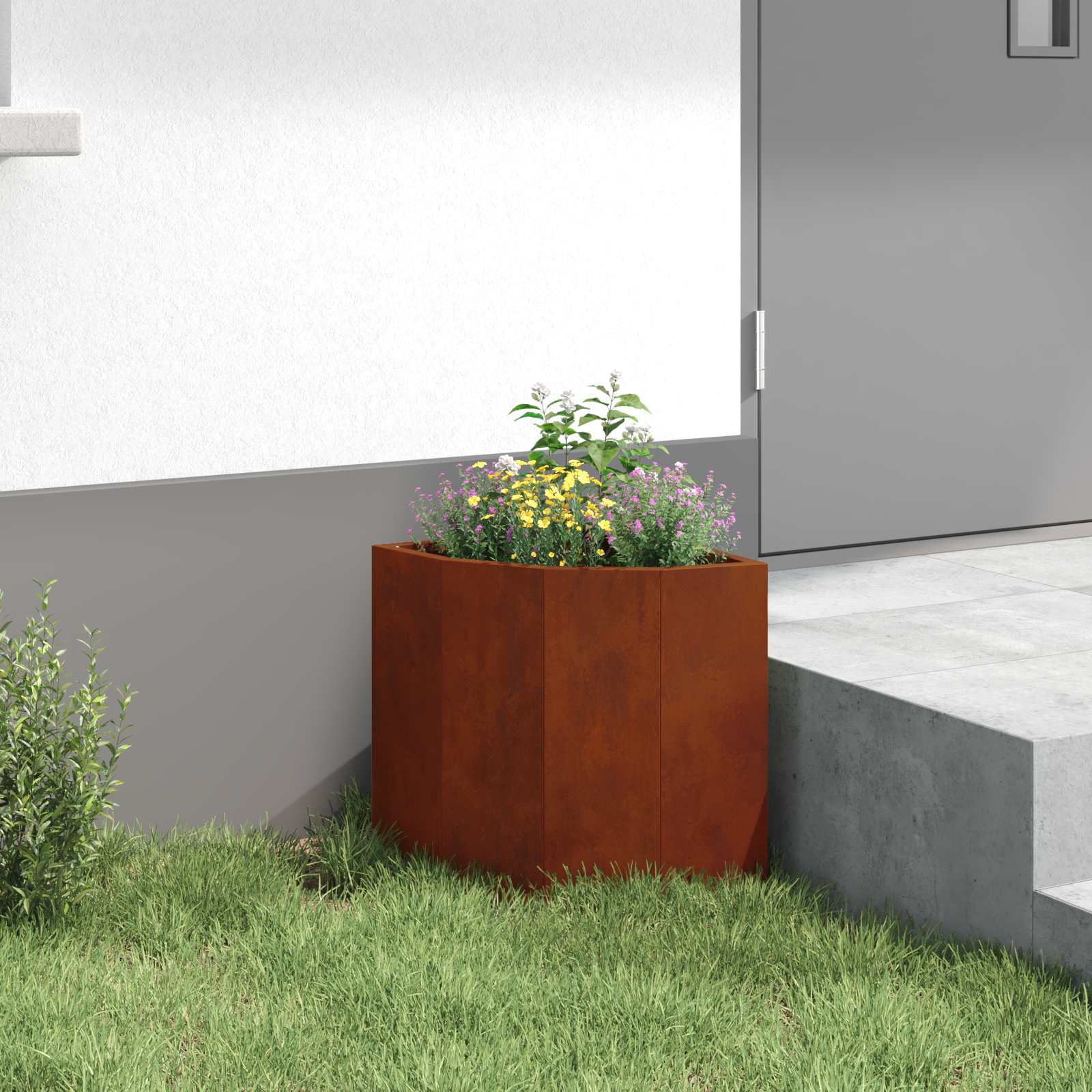 Hjørne Plantekasse Rusten 30 x 30 x 35 cm Forvitret stål