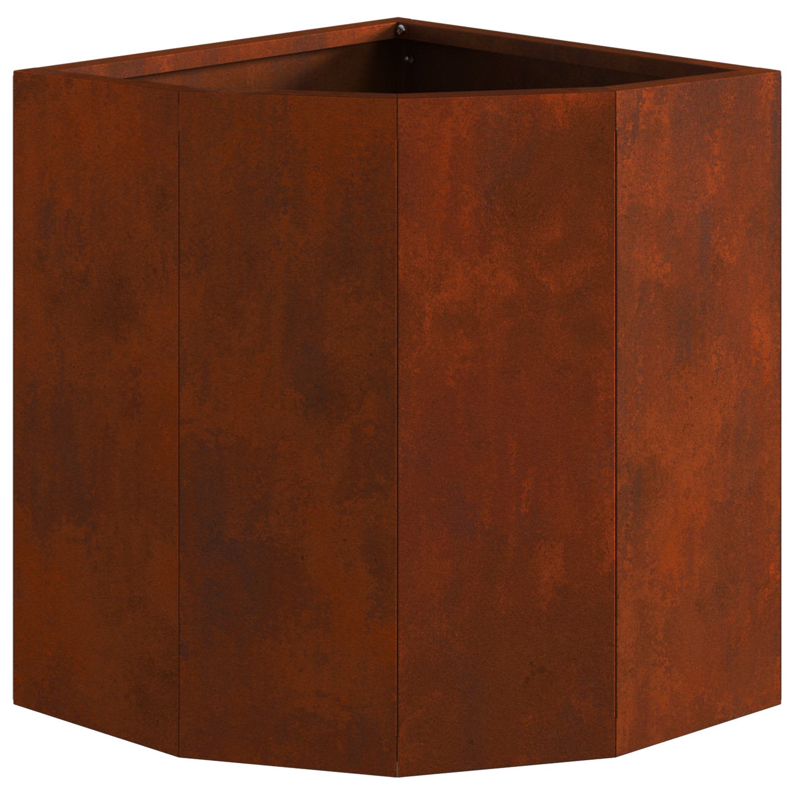 Hjørne Plantekasse Rusten 30 x 30 x 35 cm Forvitret stål