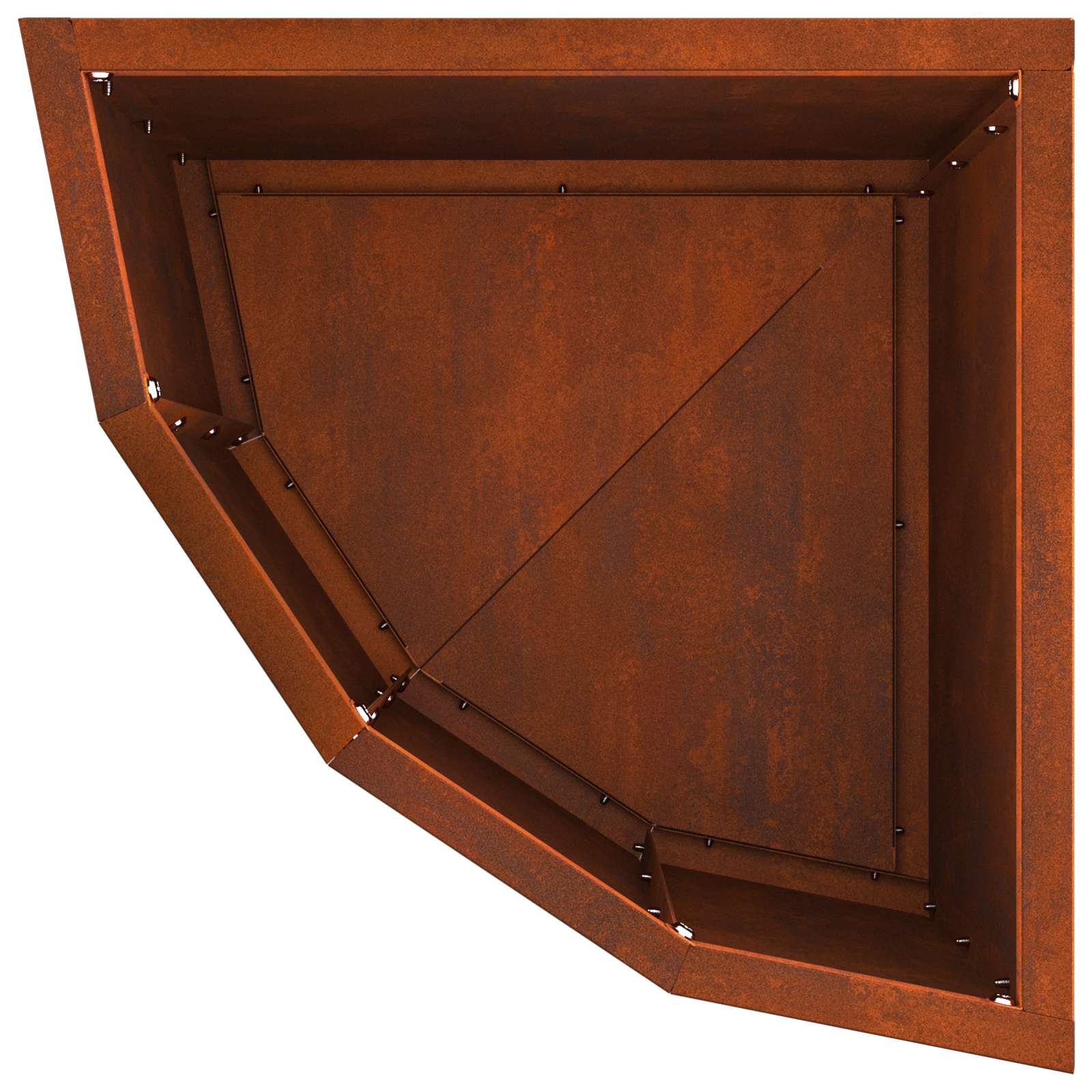 Hjørne Plantekasse Rusten 30 x 30 x 35 cm Forvitret stål