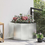 Hjørne Plantekasse Sølv 60 x 60 x 50 cm Galvaniseret stål