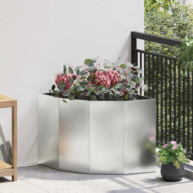 Hjørne Plantekasse Sølv 60 x 60 x 50 cm Galvaniseret stål