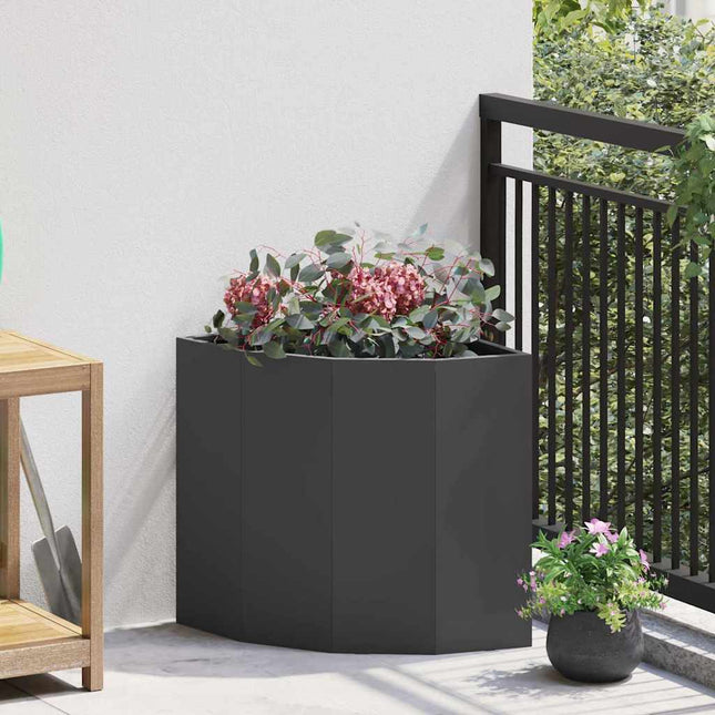 Hjørne Plantekasse Sort 45 x 45 x 50 cm Stål