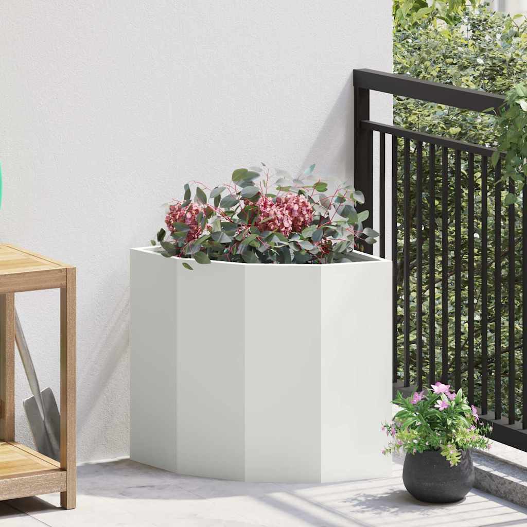 Hjørne Plantekasse Hvid 45 x 45 x 50 cm Stål