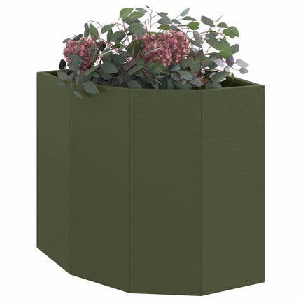 Hjørne Plantekasse Olivengrøn 45 x 45 x 50 cm Stål