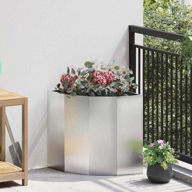 Hjørne Plantekasse Sølv 45 x 45 x 50 cm Rustfrit stål
