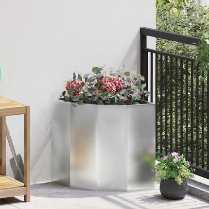 Hjørne Plantekasse Sølv 45 x 45 x 50 cm Galvaniseret stål