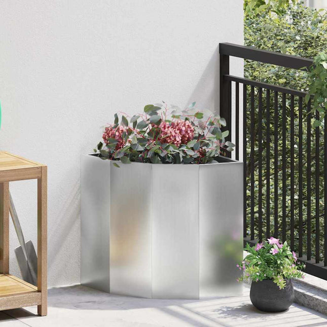 Hjørne Plantekasse Sølv 45 x 45 x 50 cm Galvaniseret stål