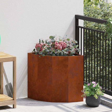 Hjørne Plantekasse Rusten 45 x 45 x 50 cm Forvitret stål