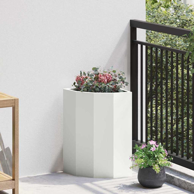 Hjørne Plantekasse Hvid 30 x 30 x 50 cm Stål