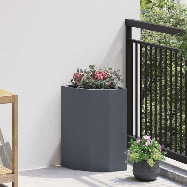 Hjørne Plantekasse Antracit 30 x 30 x 50 cm Stål