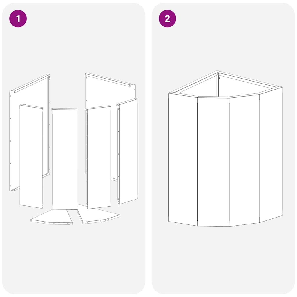 Hjørne Plantekasse Olivengrøn 30 x 30 x 50 cm Stål
