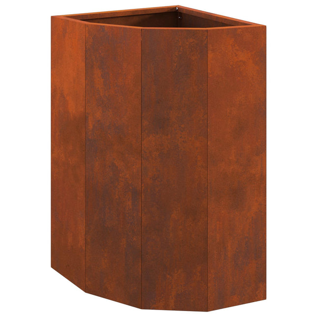Hjørne Plantekasse Rusten 30 x 30 x 50 cm Forvitret stål