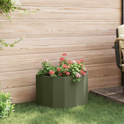 Plantekasse Oliven grøn 60 x 30 x 35 cm Stål
