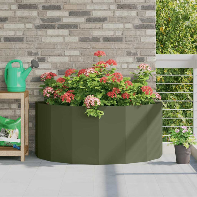 Plantekasse Oliven grøn 120 x 60 x 50 cm Stål