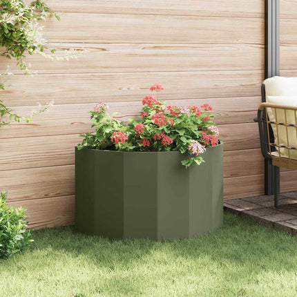 Plantekasse Oliven grøn 90 x 45 x 50 cm Stål