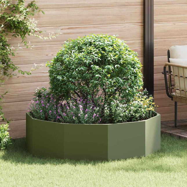 Plantekasse Oliven grøn 120 x 120 x 35 cm Stål
